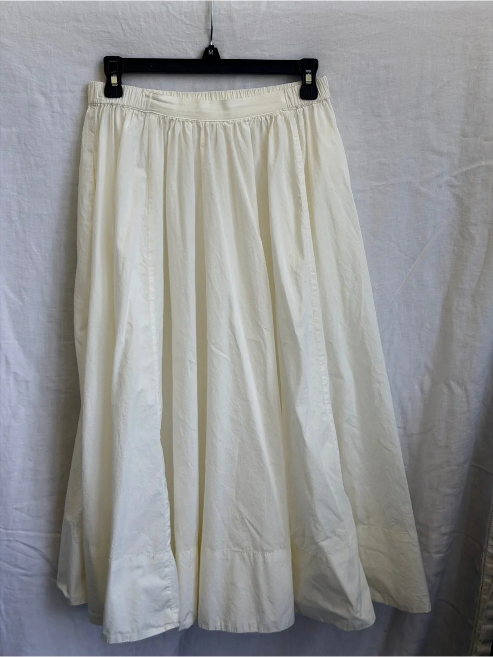 Free People Women's Cream Full-Length Gathered Skirt